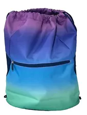 Pottery Barn Teen Purple Pink Drawstring Bag Cinch Sack Beach School Backpack