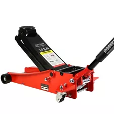 3.5 Ton Low Profile Heavy-Duty Steel Racing Floor Jack, Dual Piston Quick Lift