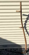 Vintage Scythe, Hay Sickle, "Grim Reaper", Long Wood Handle, 58" Tall 28" Blade