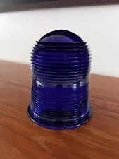 Vintage Kopp Cobalt Blue Airport Runway Marker Glass Globe Light USA