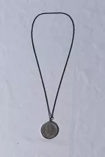 Vtg 1972 Eisenhower Ike Silver Dollar (Type 1?) Pendant Necklace