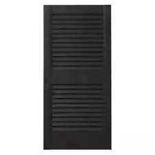 Ply Gem 15 in. x 39 in. Open Louvered Polypropylene Shutters Pair in Brown