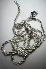 1 Solid .999 Rhodium necklace 24" *Broken end* 10.02Grams *Scrap metal*