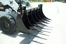 Skid Steer 84" Root Rake,Virnig 31" Depth,Grade 80 Tines,050" Thick,Made USA