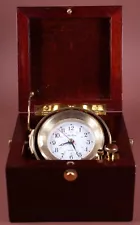 Seth Thomas Biscayne Ship's Clock Wood Box No. 1071 Working