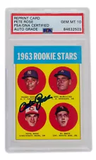 Pete Rose Signed Reprint 1963 Topps Rookie Stars #537 Reprint Card PSA/DNA DNA