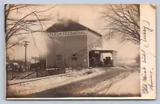 K3/ Macy Indiana RPPC Postcard c1910 Old Grist Mill Coal Sales Flour 213