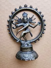 Lord Nataraja Statue, Metal Dancing Shiva 8.5” Antique - Heavy and solid.