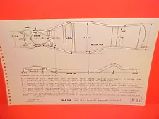 1949 1950 1951 NASH AMBASSADOR 600 STATESMAN COUPE SEDAN FRAME DIMENSION CHART