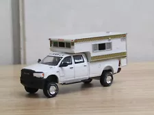 Greenlight Custom lifted white Ram 2500 w/camper 1/64 no box