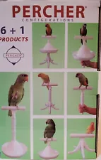 THE PERCHER - PORTABLE PARROT TRAINING PERCH STAND 6 PERCHES IN 1 EASY TO CLEAN