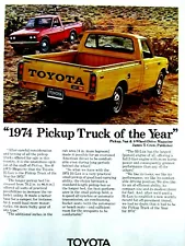 1974 Toyota Long Bed 2000 Pick Up Of Year Original Print Ad 8.5 x 11"