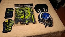 franklin street hockey goalie equipment helmet, chest protector, glove, pads,