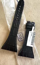 Harry Winston Avenue Squared Watch Strap 35mm Black Alligator GENUINE SWISS OEM