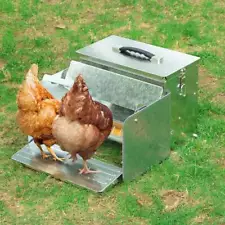 Automatic Chicken Duck Coop Food Feeder Poultry Treadle Feed Steel Rust-proof