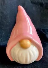 Ceramic Garden Gnome Patio Home Head Figurine Decor Pink