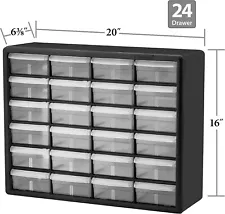 10124, 24 Drawer Plastic Parts Storage Hardware and Craft Cabinet, 20-Inch W X 6