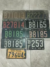 Vintage 1930's New Jersey License Plates (all in pics)