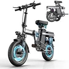 F12 Adult Ebike 48V 15AH Foldable Electric Bicycle 500W Peak Motor 25MPH 35Mile