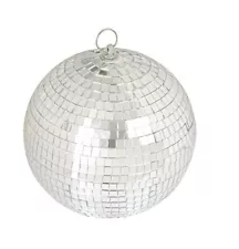 Silver 70s Disco Mirror Ball 8"