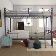 Bunk Beds For Kids Bed Frame Twin Blue Metal Convertible Cama Litera para Niños