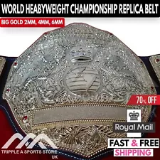 WORLD HEAVYWEIGHT BIG GOLD CHAMPIONSHIP REPLICA BELT 6MM BRASS ADULT SIZE