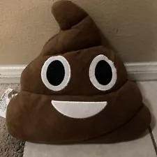 Emoji Poop Pillow Plush Stuffed toy Smiling 12” x 12.6” x 3.94” RN#116779