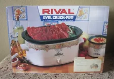 USA MADE RIVAL 5.5 QT OVAL CERAMIC INSERT CROCK POT + BONUS NIB! FREE SHIPPING!