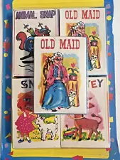 Old Maid, Donkey, Snap, Animal Snap Lot Of 5 Vintage Hong Kong Playing Cards NEW