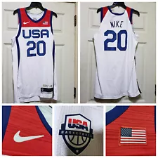 USA Basketball Jersey Men 48 Red White Blue Nike Team USA 20 Mesh Olympic Active