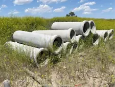 Lot of (15) Concrete Culverts Masonry Cement Precast Drainage Pipe bidadoo