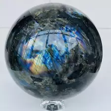 Natural labradorite ball rainbow quartz crystal sphere reiki healing 4120g