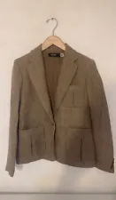 RALPH LAUREN Jacket Women’s Brown Blazer Coat Wool Buttons Herringbone Sz 6