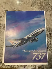 United Airlines Vintage Boeing 737 Poster