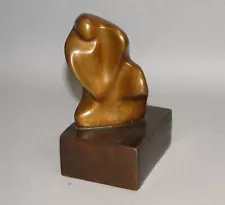 Modern Bronze Woman Abstract Sculpture Figure 4 of 7 Signed