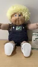 FITZGERALD MORRIS 1983 OK Cabbage Patch Kids HM2 Freckles Blonde Fuzzy Boy Doll