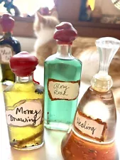 3 Oil Potions Money Drawing Glory Road Healing Huge Antique Bottles