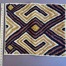 African Kuba Cloth hand woven Antique 20" x 23"