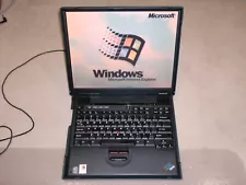 New ListingVintage IBM Thinkpad A21e Laptop Windows 2000 & 95, Floppy Drive, Works Great