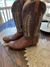 Tony Lama Vintage Western Cowboy Boots Men’s Style 6531 Brown