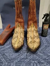 J Chisholm Rattlesnake Exotic Western Boots Sz 10 D