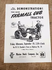 Farmall Tractor Adv International Harvester Cub Tractor 8.5 X 11