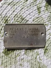 1978 Chevy Nova 2 door body paint code tag plate options