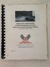 Mercury Marauder Supercharger System Installation Instructions Manual 2003 2004