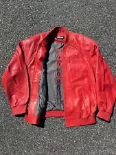 Vintage PELLE PELLE Marc Buchanan Leather Jacket Red Butter soft Size 50