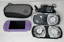 SONY PSP-3000 Console Lilac Purple Handheld system Playstation Charger & Games