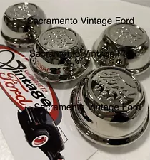 Beautiful Model T Ford Nickel Hub Cap Set of (4) For Wire Wheels 1926 1927 USA