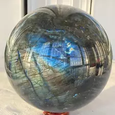 3460g Natural labradorite ball rainbow quartz crystal sphere reiki healing