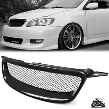 For Toyota Corolla 03-07 Glossy Black Metal Mesh Front Bumper Hood Grill Grille (For: Toyota Corolla)