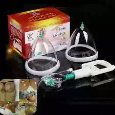 Breast Buttocks Enlarger Pump Massager Dual Cup Kits Natural Enhancement Vacuum